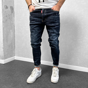 Мъжки дънки с леки кръпки "Santos"