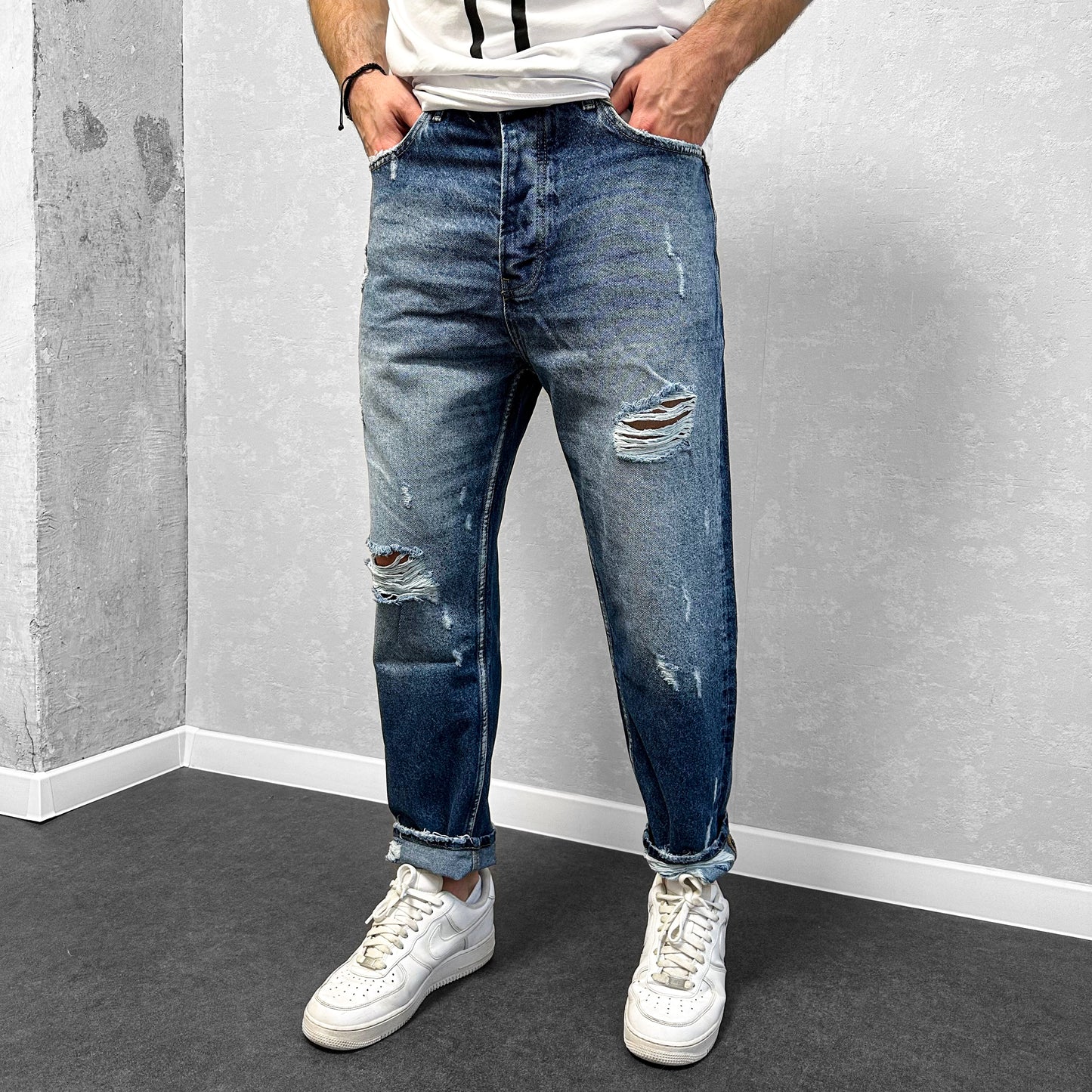 Мъжки накъсани boyfriend дънки "Darmian"