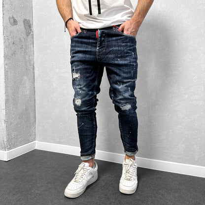 Мъжки дънки с леки пръски "Retayas"