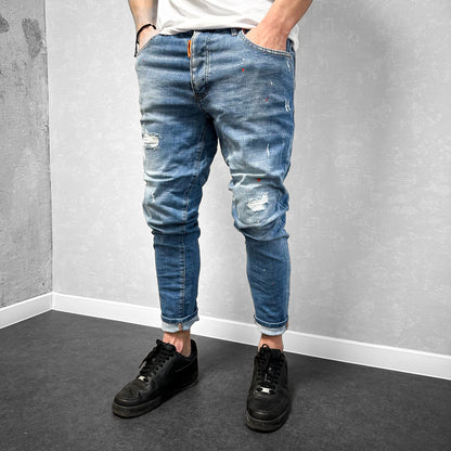 Мъжки накъсани дънки с пръски "Sertano"