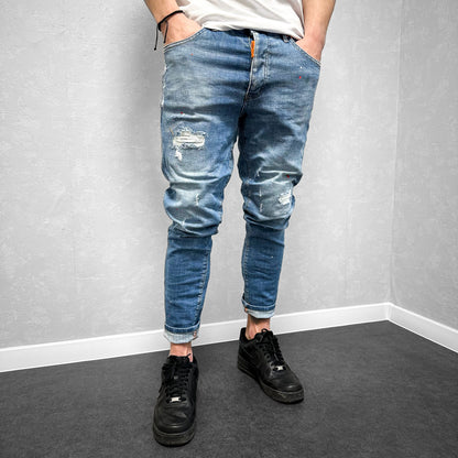 Мъжки накъсани дънки с пръски "Sertano"