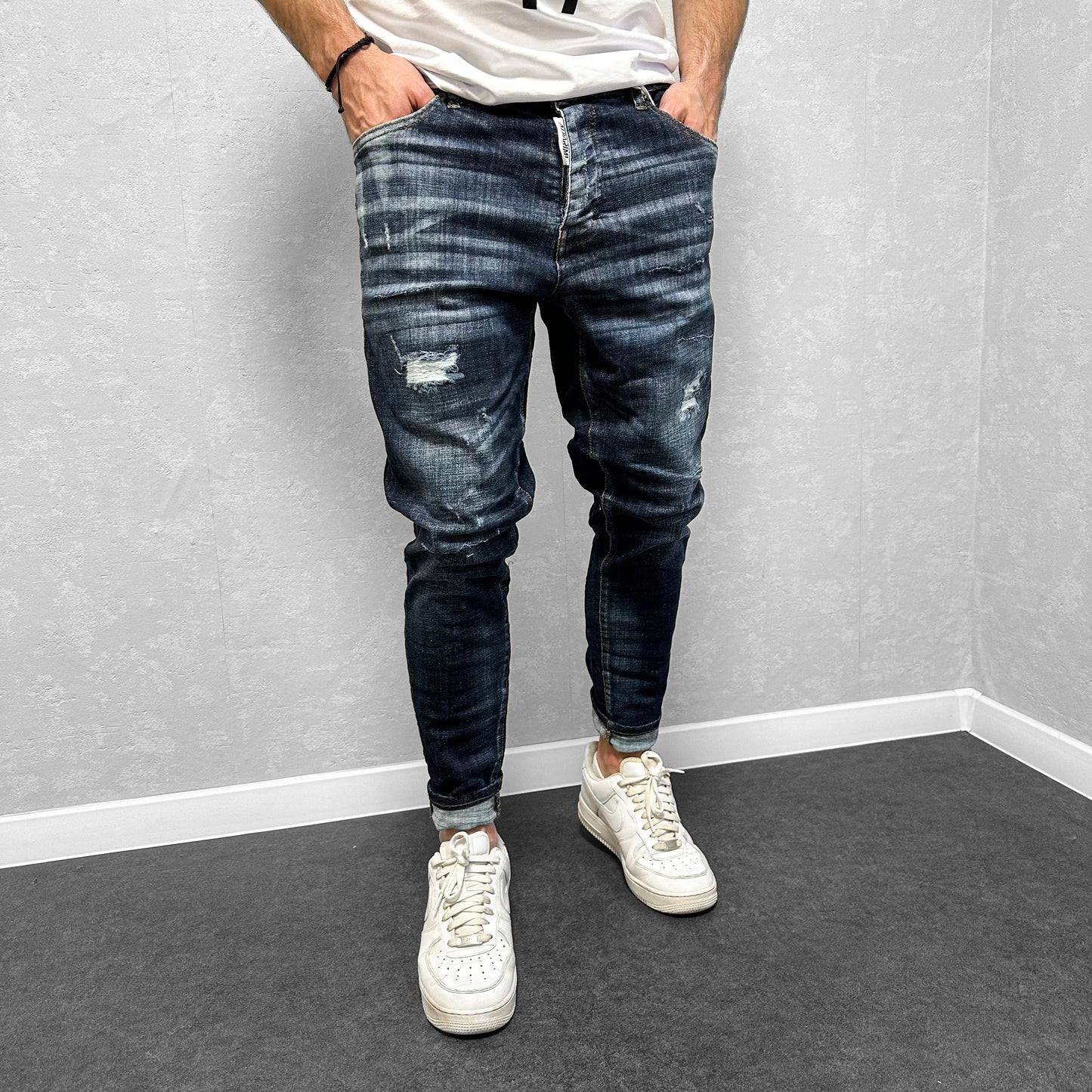 Мъжки дънки с лек накъсан ефект "Dayvid"