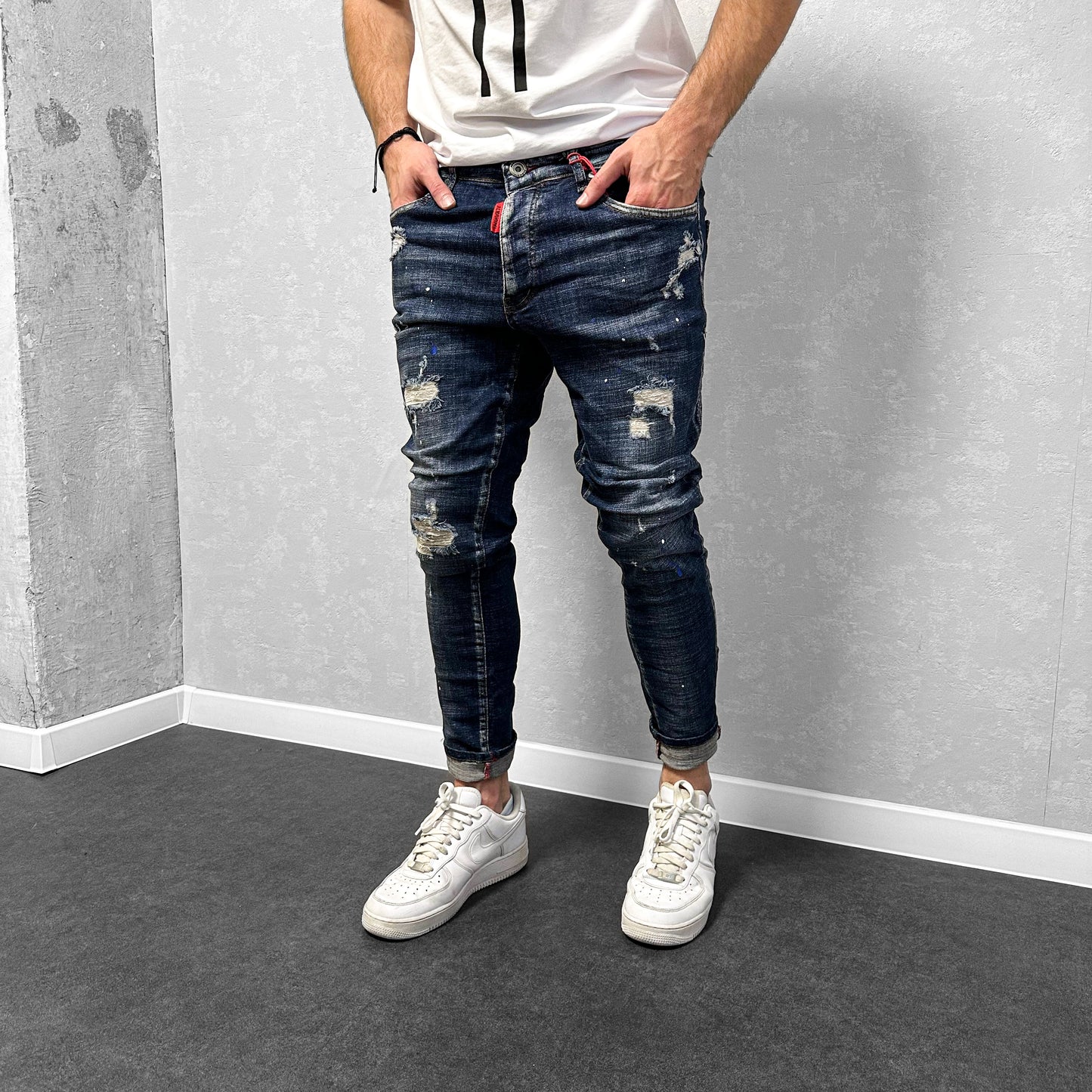 Мъжки дънки с кръпки "Ferran"